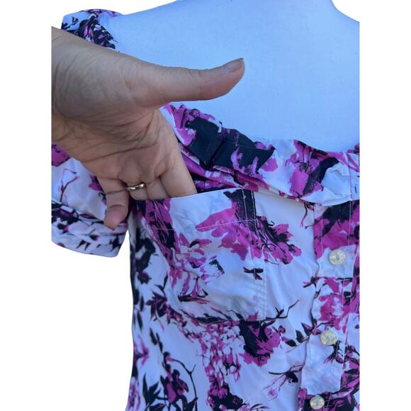 Jean Paul Gaultier for Target Shirt Ruffle Dress With Pocket Floral Size Small - Picture 11 of 12